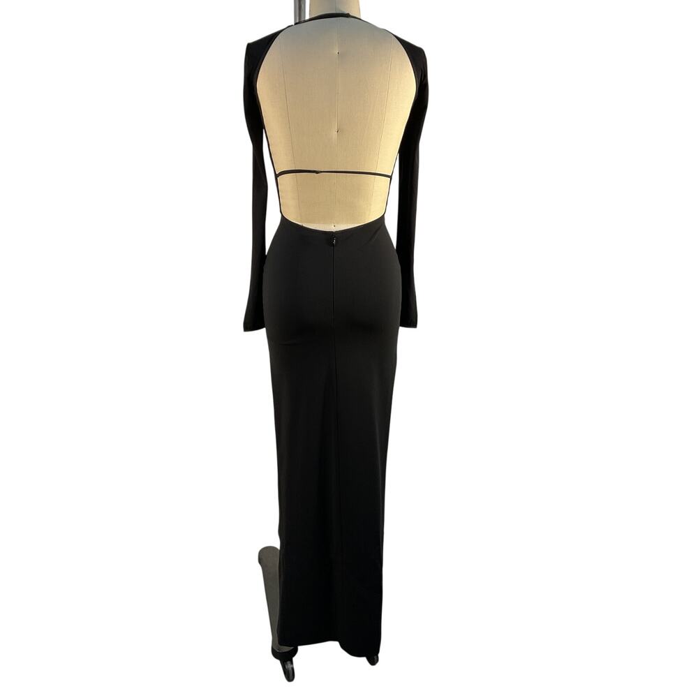 Nensi Dojaka Sleek Black Draped Bra Cutout Dress Size S - Picture 3 of 4